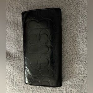 COACH Black Embossed Leather Bifold Wallet
